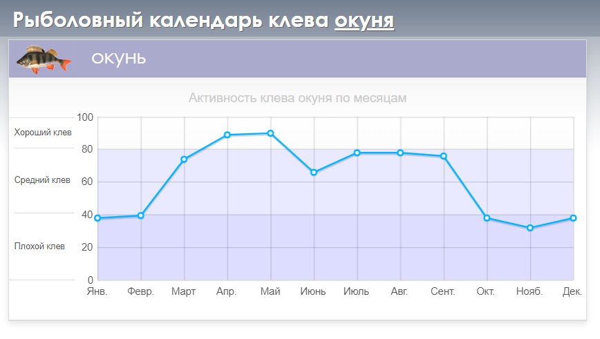 Календар клювання окуня