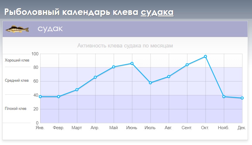 Календар клювання судака